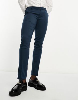 New Look skinny suit pants in dark blue