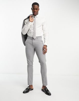 New Look skinny suit pants in gray