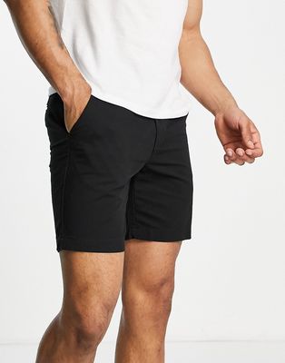 New Look slim fit chino shorts in black