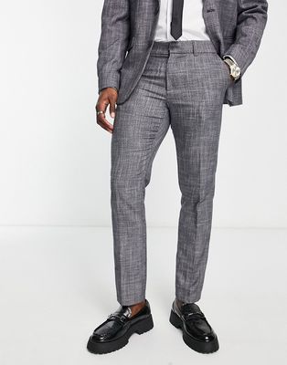 New Look slim suit pants in dark gray texture