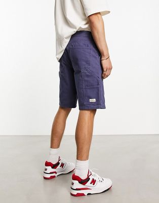 New Look straight carpenter shorts in blue