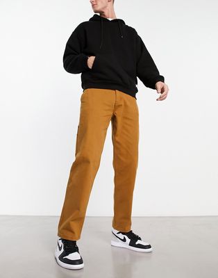 New Look straight fit carpenters pants in brown