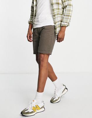 New Look straight fit chino shorts in brown