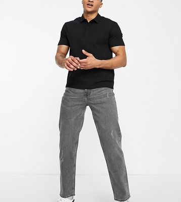 New Look straight fit jeans in stone wash black