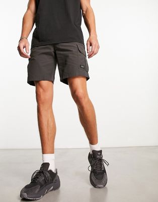 New Look straight nylon cargo shorts in gray