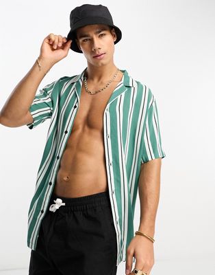 New Look stripe shirt in mid green
