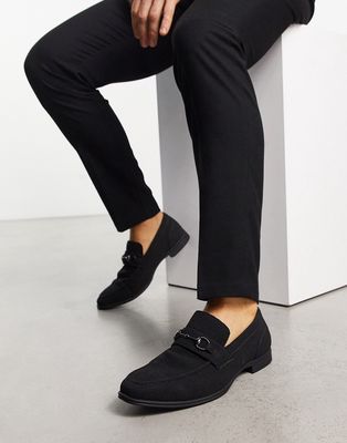 New Look suede loafer in black