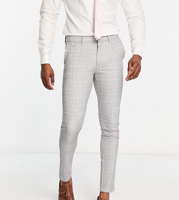 New Look super skinny suit pants in gray plaid
