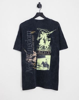 New Look t-shirt with Frontier print in black