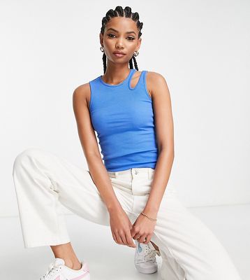 New Look Tall cut out tank top in cobalt blue