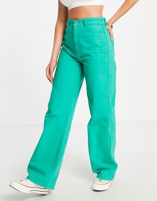 New Look wide leg dad jeans in green