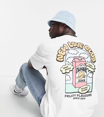 New Love Club Tall juice carton back print oversized T-shirt in white