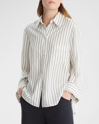 New Morning After Striped Silk Shirt