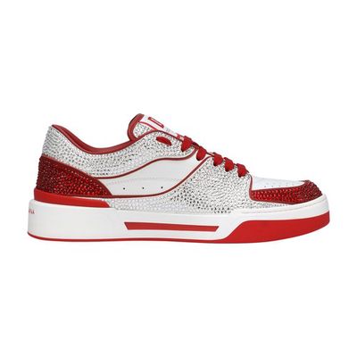 New Roma Calfskin Leather Sneakers with Thermoset Crystals