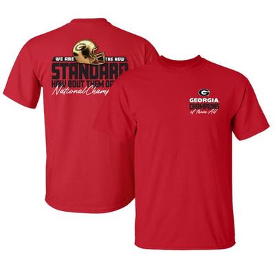 NEW WORLD GRAPHICS Men's Red Georgia Bulldogs College Football Playoff 2022 National Champions Gold Standard T-Shirt