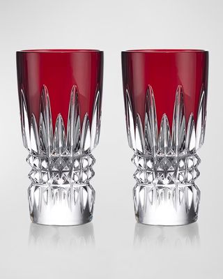 New Year Celebration Shot Glass Pair, Red