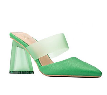 New York & Company Women's Vinyl Strap Mule Hee ls - Winifred