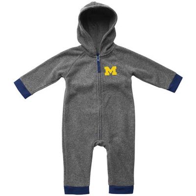 Newborn & Infant Colosseum Charcoal Michigan Wolverines Ready Kids Polar Fleece Raglan Hoodie Jumper