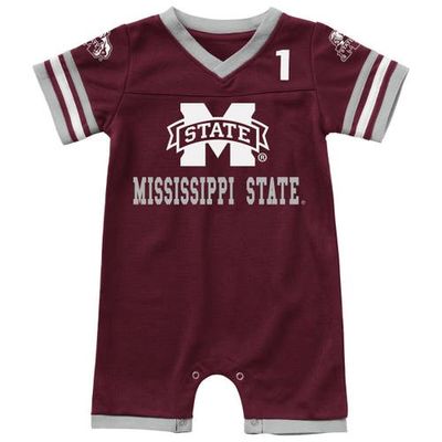 Newborn & Infant Colosseum Maroon Mississippi State Bulldogs Bumpo Football Logo Romper