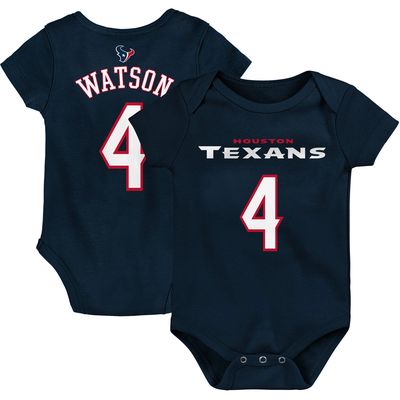 Newborn & Infant Deshaun Watson Navy Houston Texans Mainliner Name & Number Bodysuit