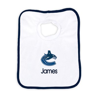 Newborn & Infant White Vancouver Canucks Personalized Bib