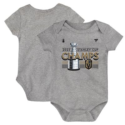 Newborn Fanatics Branded Heather Gray Vegas Golden Knights 2023 Stanley Cup Champions Locker Room Bodysuit