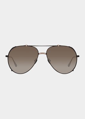 Newman Titanium Metal Aviator Sunglasses