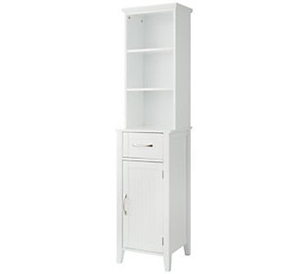 Newport Contemporary Wooden Linen Tower Cabinet , White