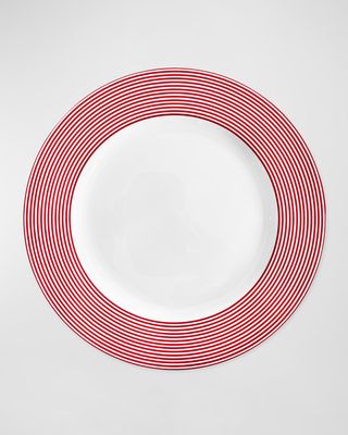 Newport Striped Rimmed Dinner Plate, Set of 4