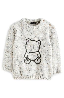 NEXT Kids' Bear Marled Graphic Sweater & Joggers Set in Grey