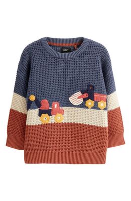 NEXT Kids' Colorblock Construction Rig Graphic Sweater in Blue
