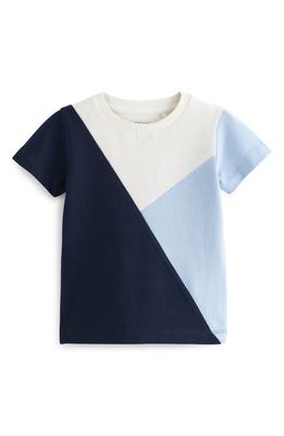 NEXT Kids' Colorblock Cotton T-Shirt in Blue