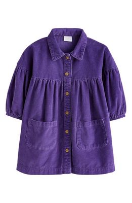 NEXT Kids' Cotton Corduroy Shirtdress in Purple