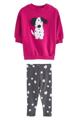 NEXT Kids' Dalmatian Sweatshirt & Leggings Set in Pink