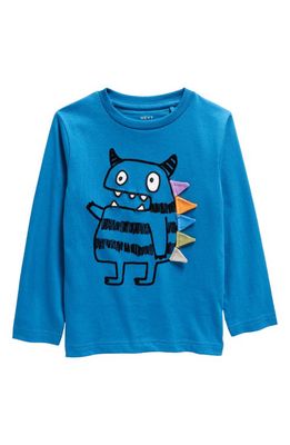 NEXT Kids' Monster Cotton T-Shirt in Blue