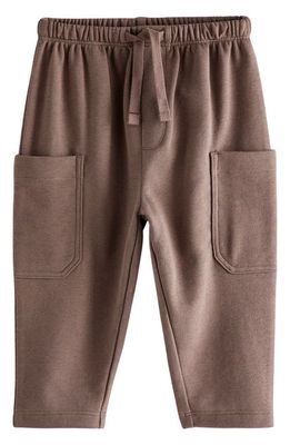 NEXT Kids' Oversize Knit Cargo Pants in Chocolate Brown