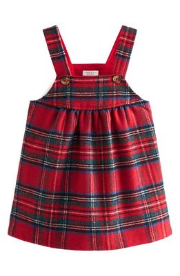 NEXT Kids' Plaid Pinafore Dress in Red