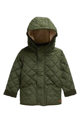 NEXT Kids' Quilted Fleece Lined Jacket in Khaki