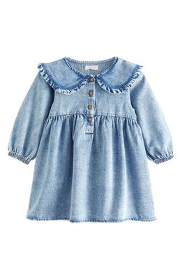 NEXT Kids' Ruffle Collar Cotton Denim Dress