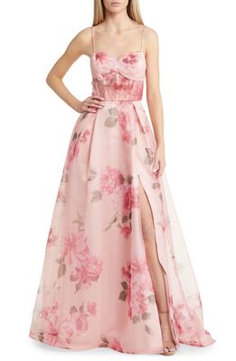 NEXT UP Floral Corset A-Line Ballgown in Blush/Multi
