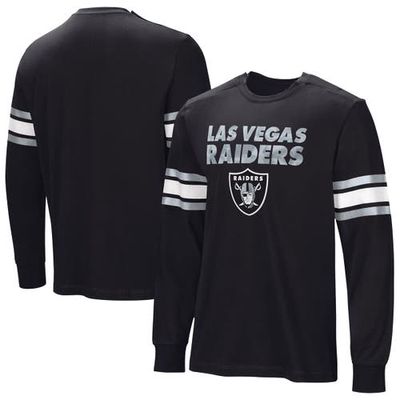 NFL Men's Black Las Vegas Raiders Hands Off Long Sleeve Adaptive T-Shirt
