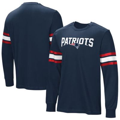 NFL Men's Navy New England Patriots Hands Off Long Sleeve Adaptive T-Shirt