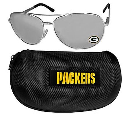 NFL Team Aviator Sunglasses and Zippered Carryi ng Case
