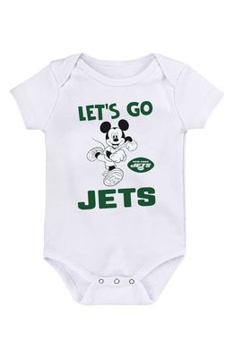 NFL x Disney Mickey Mouse Countdown New York Jets Cotton Bodysuit in White