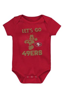 NFL x Disney Mickey Mouse Countdown San Francisco 49ers Cotton Bodysuit in Dark Red