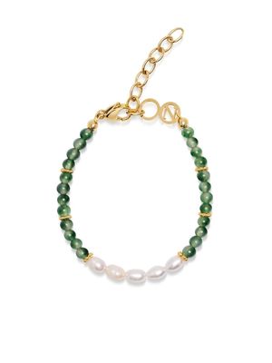 Nialaya Jewelry baroque pearl-agate beaded bracelet - Green