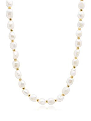 Nialaya Jewelry baroque pearl choker - White