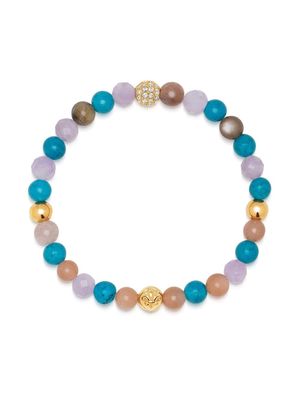 Nialaya Jewelry bead-embellished elasticated bracelet - Blue