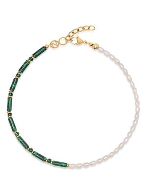 Nialaya Jewelry beaded pearl choker necklace - Green
