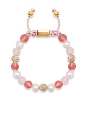 Nialaya Jewelry beaded pearl-quartz bracelet - Pink